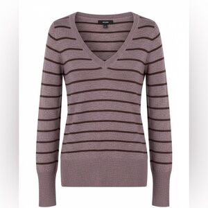 Mossimo Women’s Striped V-Neck Sweater Bella Swan Purple size Small knit